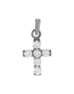 Подвеска-крестик из серебра с фианитами Вырица