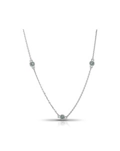 Серебряное колье с кристаллами SWAROVSKI и родированием Talant