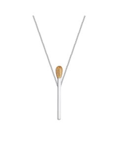 Серебряное колье Спичка с эмалью и родированием Talant