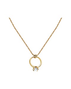 Серебряное колье с фианитом и позолотой р. 45-50 Talant