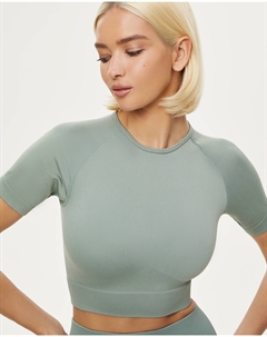 Топ с коротким рукавом оливкового цвета 2mood