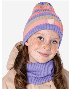 Комплект шапка и снуд, Фиолетовый Nikastyle