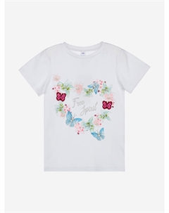 Футболка для девочки, Белый Playtoday