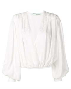 Off white блузка с запахом и логотипом 42 белый Off-white