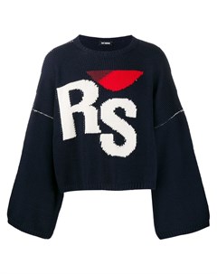 Raf simons свитер с вышитым логотипом s синий Raf simons