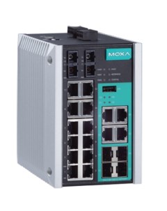 Коммутатор управляемый EDS-518E-MM-SC-4GTXSFP-T 12x10/100BaseT(X) ports, 2 100BaseFX multi-mode ports with SC connectors, and 4 combo 10/100/1000 Moxa