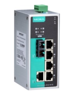 Коммутатор PoE EDS-P206A-4PoE-M-SC 1x10/100BaseTX, 1 x 100BaseFx MM port, 4 x PoE, SC Moxa