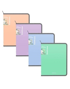 Папка для тетрадей на молнии пластиковая ErichKrause Matt Pastel Bloom, A5+, в ассортименте Erich krause