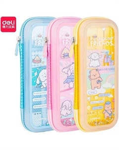 Пенал 67041, 1 отделение, 225х85х45 мм, пластик, в ассортименте Deli