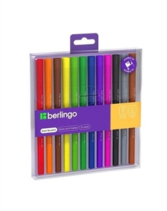 Двусторонние фломастеры для скетчинга Brush&Fineliner, 12 цветов, кисть+линер, смываемые Berlingo