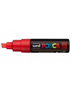 Маркер PC-8K, до 8,0 мм, скошенный наконечник №F15 флуоресцентно-красный Posca