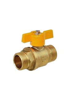 Кран шаровой газовый 1/2 НР(ш) х 1/2 НР(ш) бабочка (.А12.1.15.40) Баз