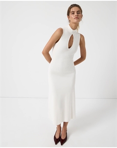 Платье с вырезом на груди молочного цвета 2mood