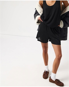 Шорты из фактурного трикотажа черного цвета 2mood