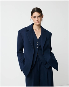 Костюмный жакет оверсайз синего цвета 2mood