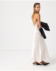 Платье-комбинация из шелка жемчужного цвета 2mood