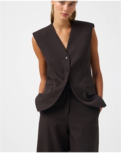 Жилет удлиненный шоколадного цвета 2mood