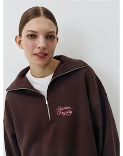 Свитшот оверсайз с воротником-стойкой Sela