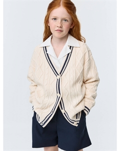 Вязаный кардиган в стиле преппи для девочек Sela