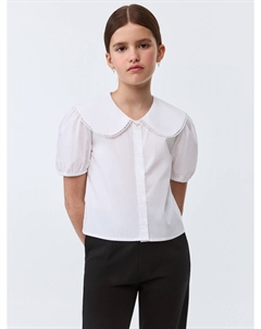 Школьная блузка с нарядным воротником для девочек Sela