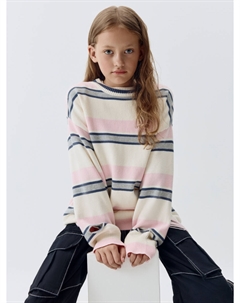 Рваный джемпер в полоску для девочек Sela