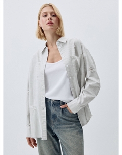 Рубашка оверсайз в полоску в стиле гранж Sela