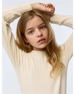 Вязаный джемпер в рубчик для девочек Sela