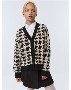 Вязаный кардиган с жаккардовым принтом для девочек Sela