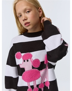 Вязаный джемпер с принтом для девочек Sela