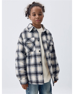 Утепленная куртка-рубашка в клетку для девочек Sela