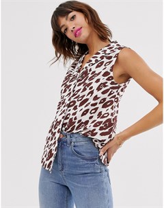 Рубашка без рукавов с леопардовым принтом Ichi