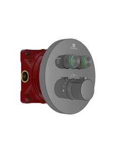 Встраиваемый смеситель для душа VSCV-322T-MGM с термостатом, вороненная сталь Vincea