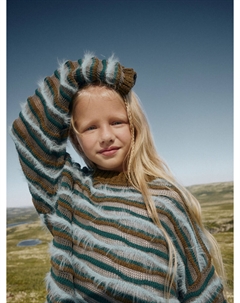 Джемпер оверсайз в полоску для девочек Sela