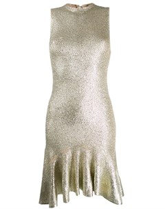 Alexander mcqueen трикотажное платье с эффектом металлик s золотистый Alexander mcqueen