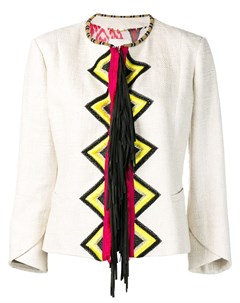 Bazar deluxe пиджак с геометричной вышивкой 42 нейтральные цвета Bazar deluxe