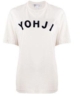 Y 3 футболка с принтом yohji xxl нейтральные цвета Y-3