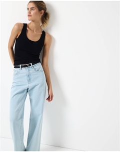 Джинсы Wide leg WL100 с необработанным низом 2mood