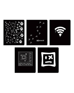 Тетрадь Total Black Web, А5, 48л, скрепка, клетка, в ассортименте Listoff