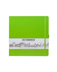 Блокнот для зарисовок, 140г/кв.м, 20 х 20 cм, 80 листов, твердая обложка, зеленый луг Sketchmarker