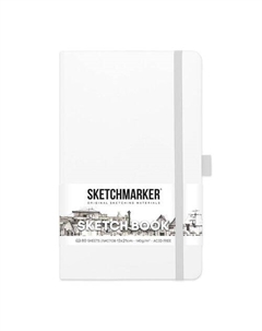 Блокнот для зарисовок, 140г/кв.м, 13 х 21 см, 80 листов, твердая обложка, белый Sketchmarker
