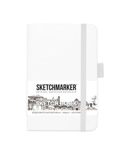 Блокнот для зарисовок, 140г/кв.м, 9 х 14 см, 80 листов, твердая обложка, белый Sketchmarker