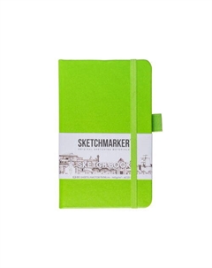 Блокнот для зарисовок, 140г/кв.м, 9 х 14 см, 80 листов, твердая обложка, зеленый луг Sketchmarker