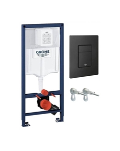 Инсталляция Grohe Solido для подвесного унитаза с кнопкой черной матовой