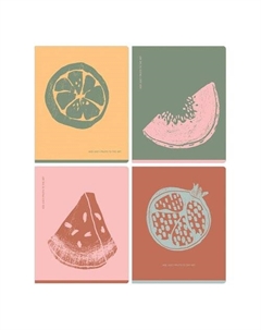 Тетрадь Juicy fruits, 48л, А5, линия, с форзацем, 70г/м2, в ассортименте Bg