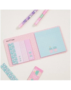 Флажки-закладки и самоклеящиеся блоки в наборе Sweet mono Catcus, 74х74 мм, 60х15 мм, 25л Meshu