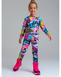 Термокомплект трикотажный для девочек: брюки, толстовка для эпизодического использования Playtoday kids