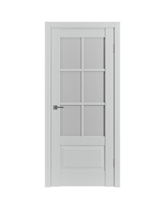 Дверь межкомнатная ER2 700х2000 мм ПВХ эмалекс серая со стеклом с замком и петлями Vfd