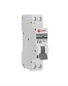Автомат дифференциальный PROxima АВДТ-63М 25А 1P+N тип AC 30 мА 6 кА (DA63M-25-30) Ekf
