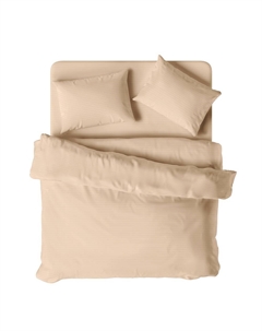 Комплект постельного белья 1,5-спальный страйп-сатин Stripe бежевый с простыней 180х215 см Verossa