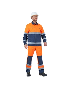 Костюм мужской сигнальный Брайт 48-50 рост 182-188 см оранжевый Гк спецобъединение